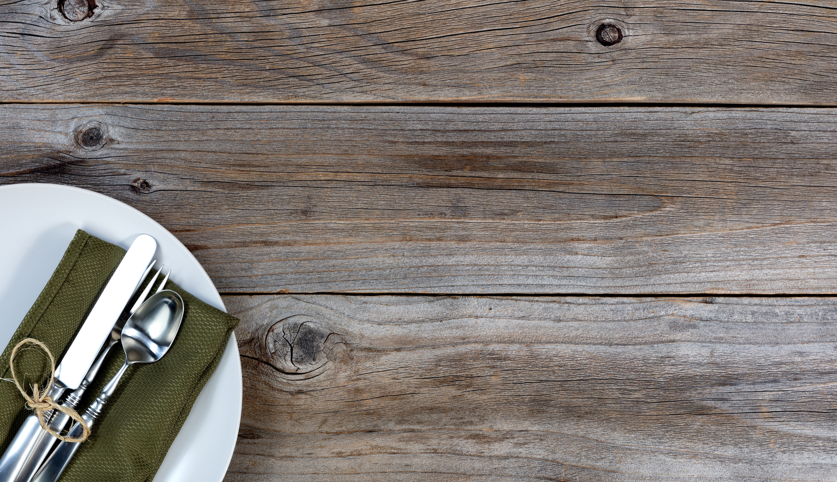 Vintage Dinnerware on Rustic Wooden Table